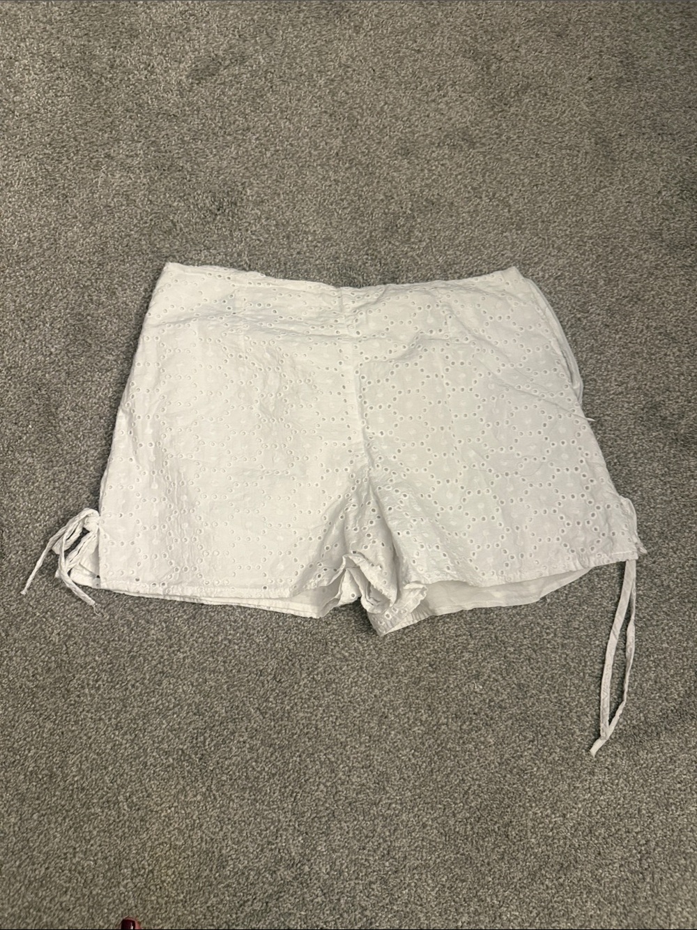 Zara Women’s White Eyelet Drawstring Shorts